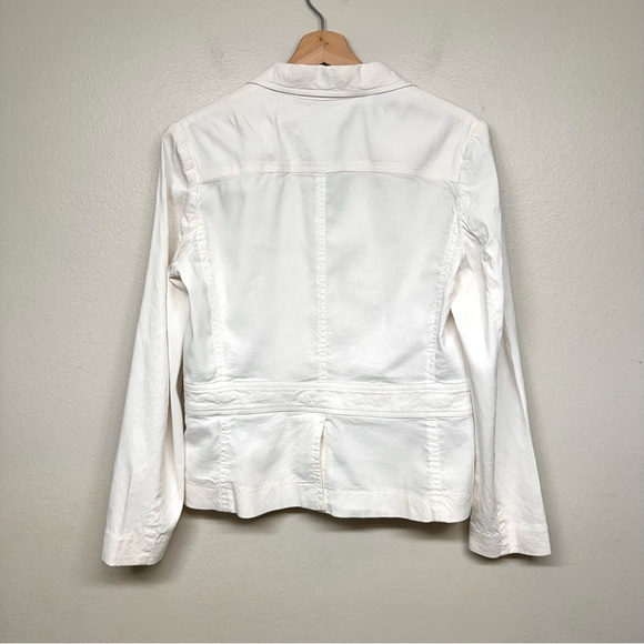 Theory Womens White Linen Blazer Size 8 - Picture 2 of 7